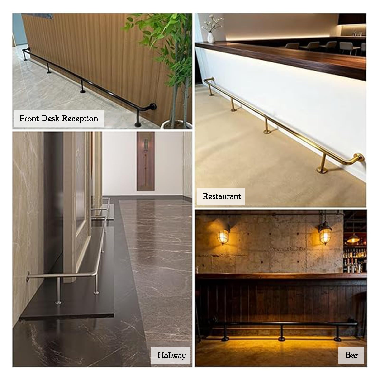Sistema Completo De Reposapiés De Acero Inoxidable | Con Tubos Y Soportes for Mesas De Bar, Comedor Y Taberna En Sótano(L90cm/3ft)