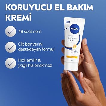 NIVEA Hand Cream Protective Care, 75 ml, Beeswax and Rose Fragrance