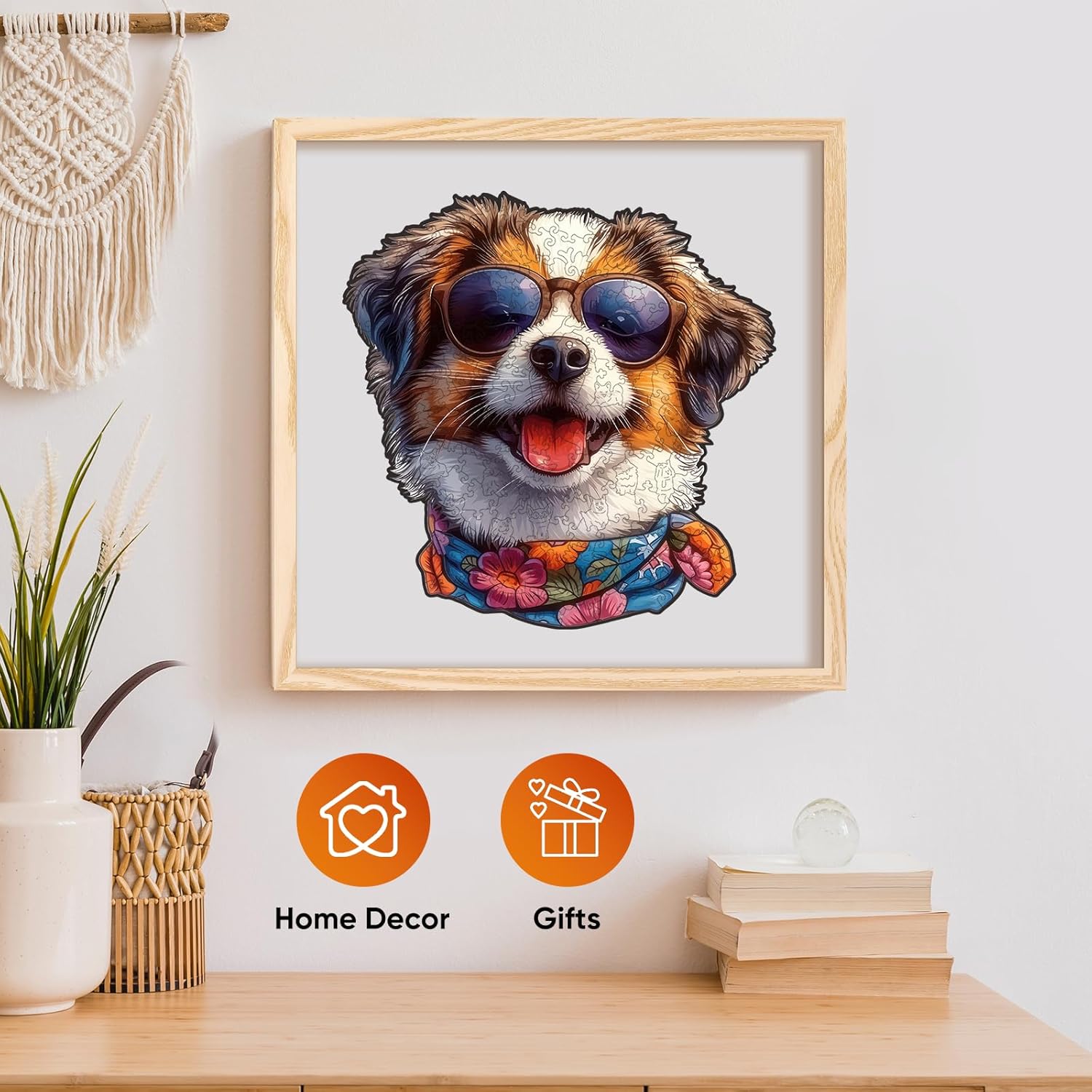 MYS A·U·R Dog Puzzles for Adults 500 Piece, Cool Collie Wooden Puzzles, Cute Puppy Animal Jigsaw Puzzle Creative Birthday Gifts for Kids, Family Game 16.7 * 16.9in