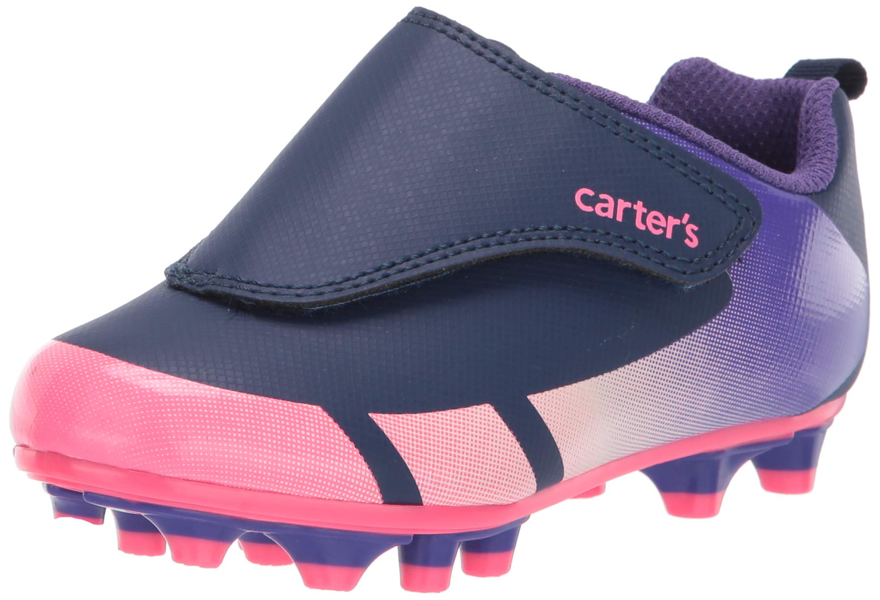 Carter's Girls' Fica Hook and Loop Sports Cleat Sneaker, Purple, 9 M US Big Kid