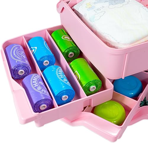 Miniatura 3 de Best Kept Estuche de transporte portátil Organizador de pañales Plástico Caja de almacenamiento portátil Baby Shower para niña Artículos