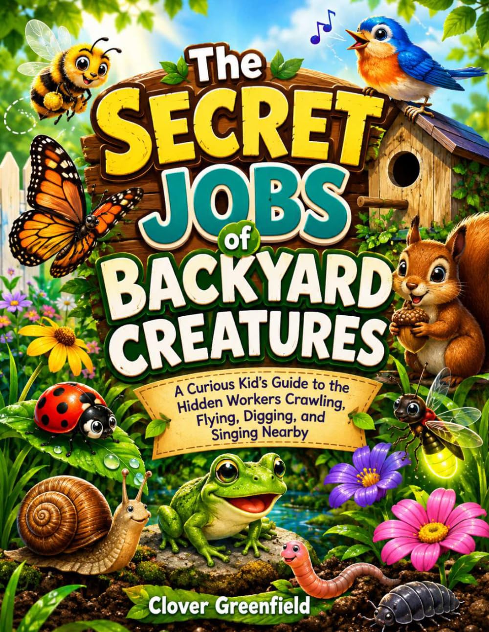 The Secret Jobs of Backyard Creatures: A Curious Kid’s Guide to the Hidden Workers Crawling, Flying, Digging, and Singing Nearby