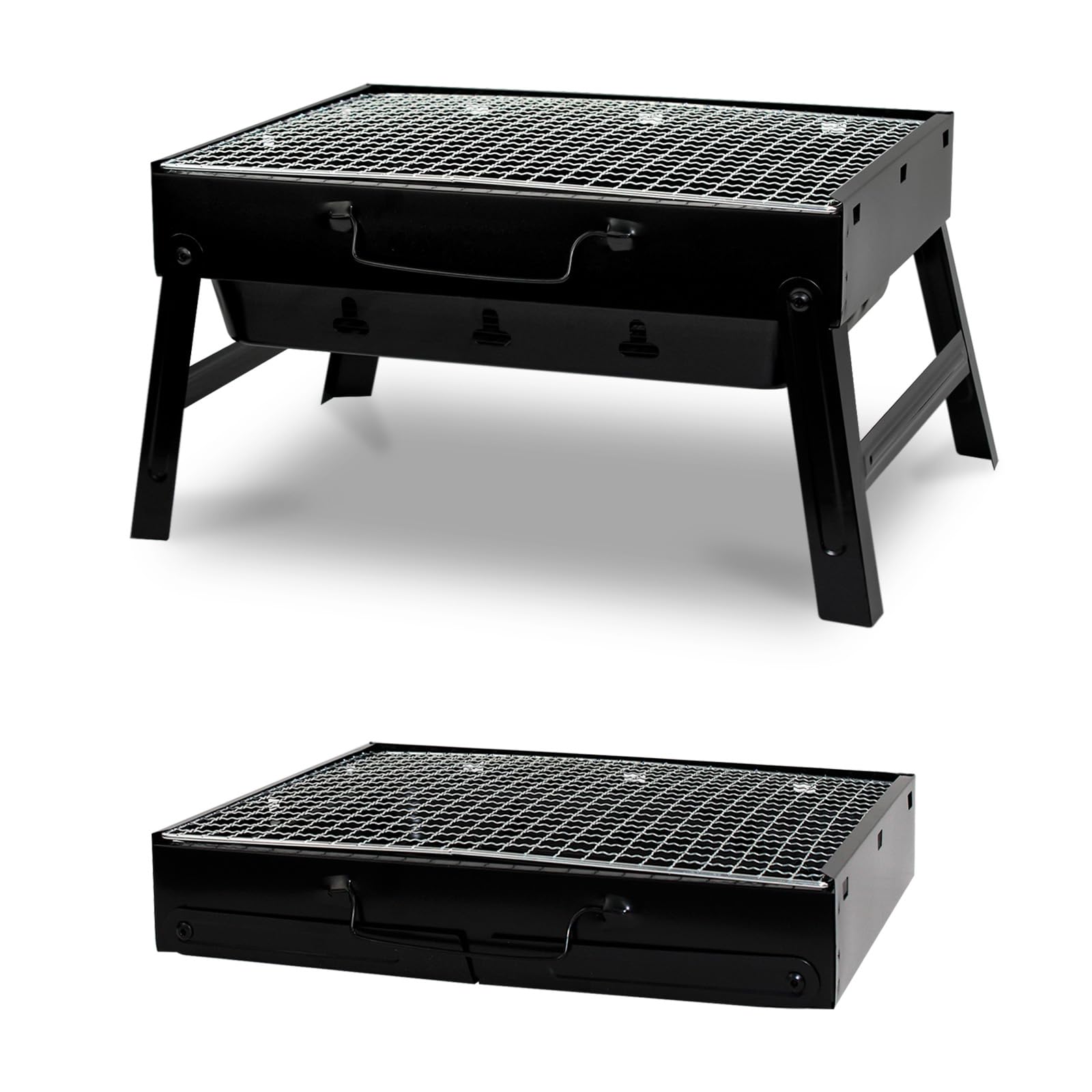 Denny International Portable Charcoal Barbecue Desk Stainless Steel Folding BBQ Grill Perfect For Travel Camping Outdoors
