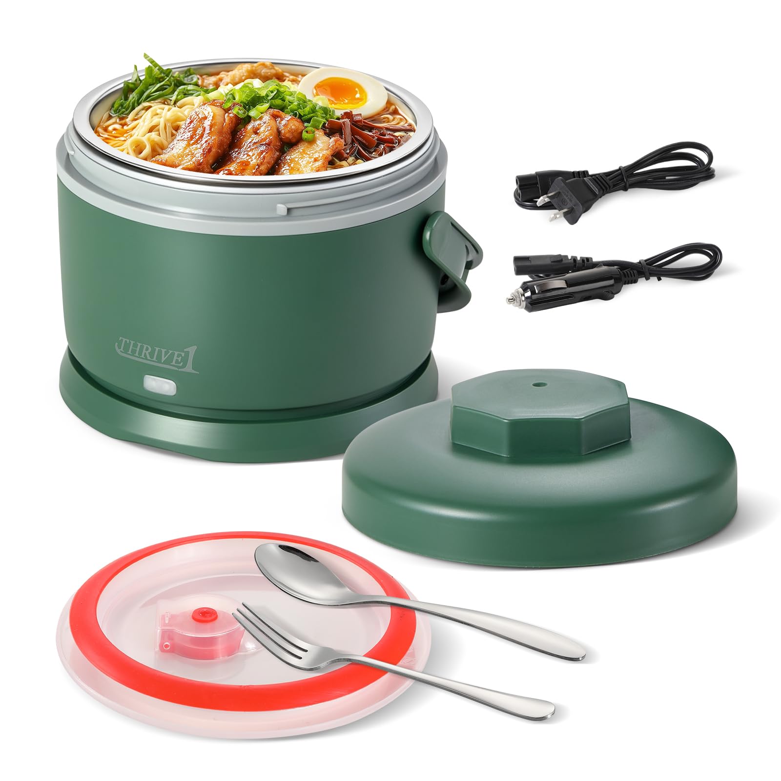 Electric Lunch Box for Adults 40 oz Portable Food Warmer 12V 24V 110V 220V Heated Lunch Box for