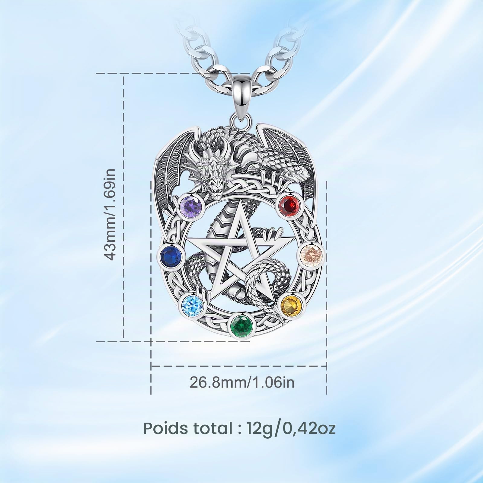 INFUSEU Collier Viking pour Homme, Pendentif Arbre De Vie Yggdrasil En Argent 925 Bijoux Loup Celtique Viking Loup Fenrir Valknut Jormungandr Corbeau Odin Allah Poison pour Les Hommes