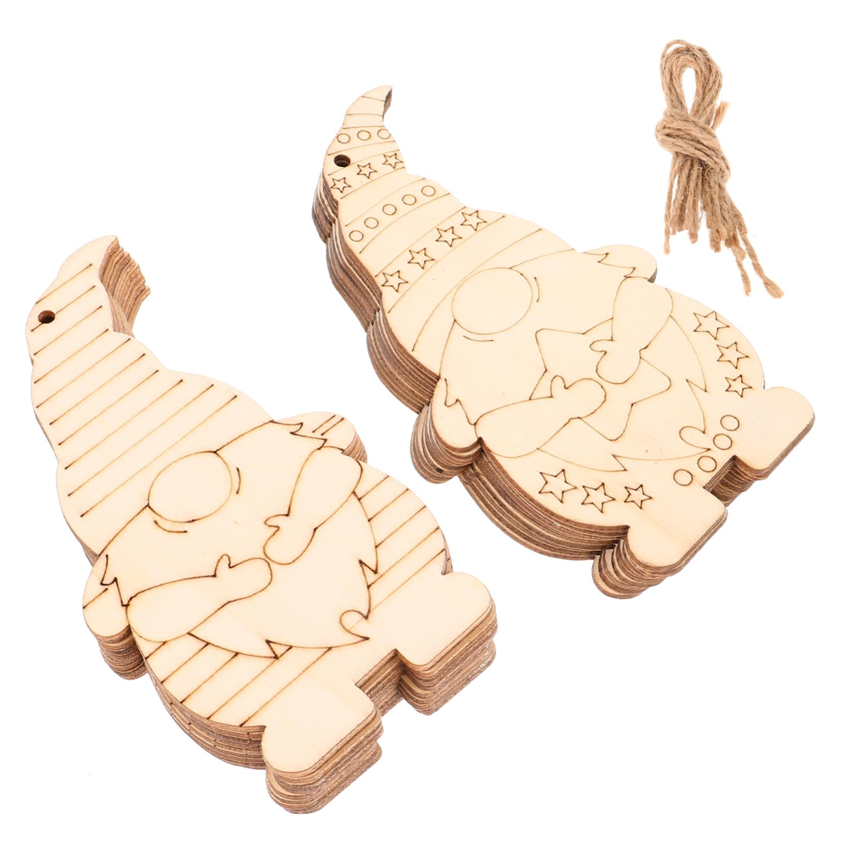 Operitacx 140 Piezas Colgante Enano Adornos Para Arboles De Navidad Colgante De Árbol De Navidad Rebanadas es De Adorno Del Árbol De o Navideño Khaki Madera