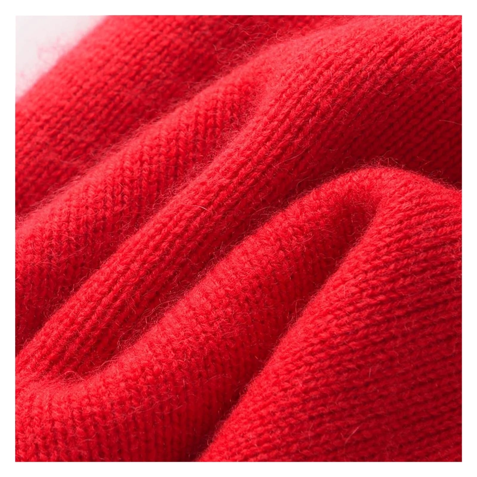 Cashmere Knitted Beanie Hat for Women - Soft, Comfortable, and Warm Winter Hedging Cap, 5 Colors Available(Red)