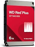 WD Red Plus 6TB NAS Hard Disk Interno 3,5" - 5400 RPM, SATA 6 Gb/s, CMR, Cache da 256MB - 3