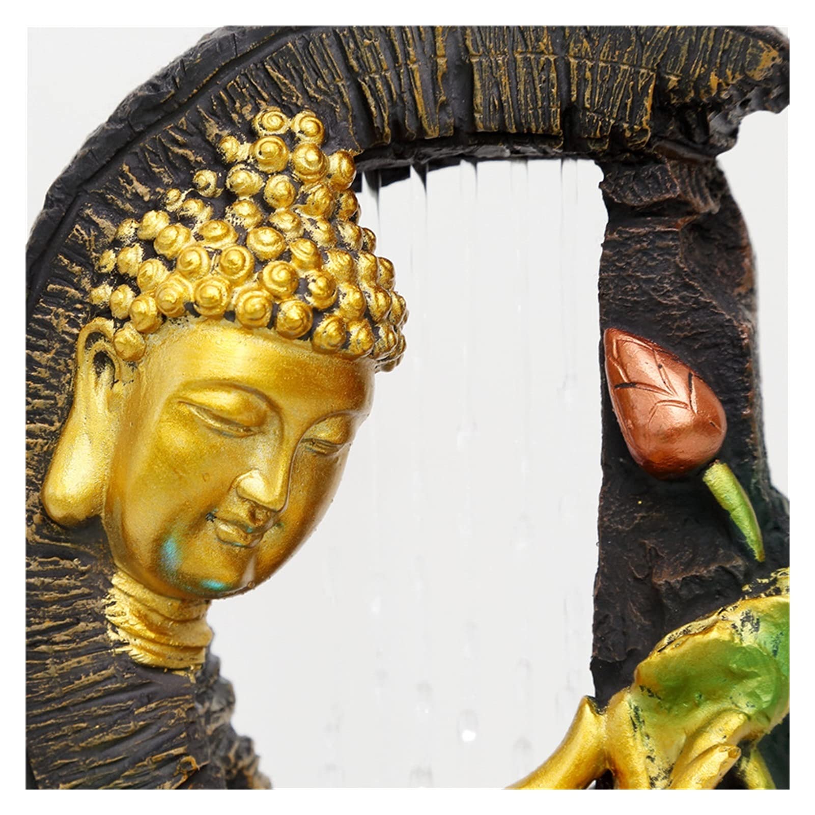 Fontana da Interno con Umidificatore Waterscape della fontana della casa del Buddha del Buddha del Buddha fatto a mano con GUIDATO Ball Light Ball Lucky Ornaments Ufficio artigianato decorazione della
