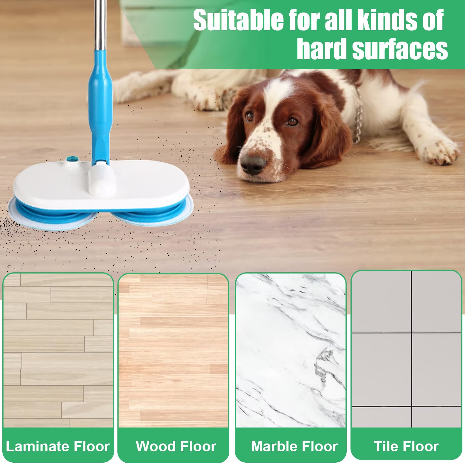6 Ricambi In Microfibra Per Mop Rotanti - Diametro 16 Cm - Panni Specifici Per Sporco Ostinato - Adatti Per Hurricanes Floating Mop, Dyson E Affini - Lavabili In Lavatrice