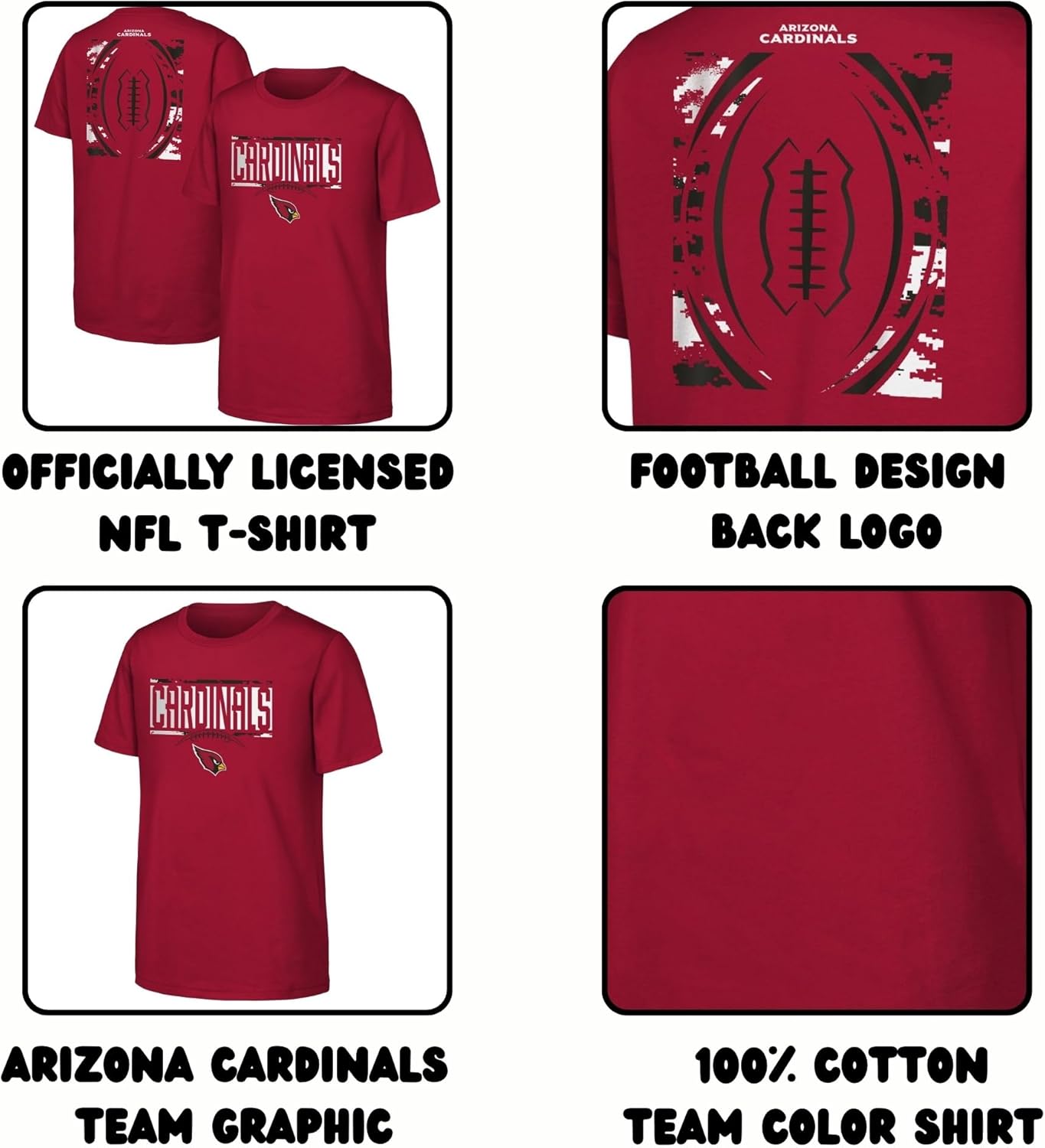 NFL Officially Licensed Kids Youth Boy 8-20 First Down Team Color Primary Logo Short Sleeve Football T-Shirt - Image 4