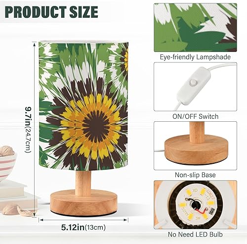 Miniatura 3 de Lámpara de lectura Led Lámparas Retro Oro Girasoles Flor Tie Dye Blanco Lámparas de mesa para niños Mesa auxiliar lampara para mesa