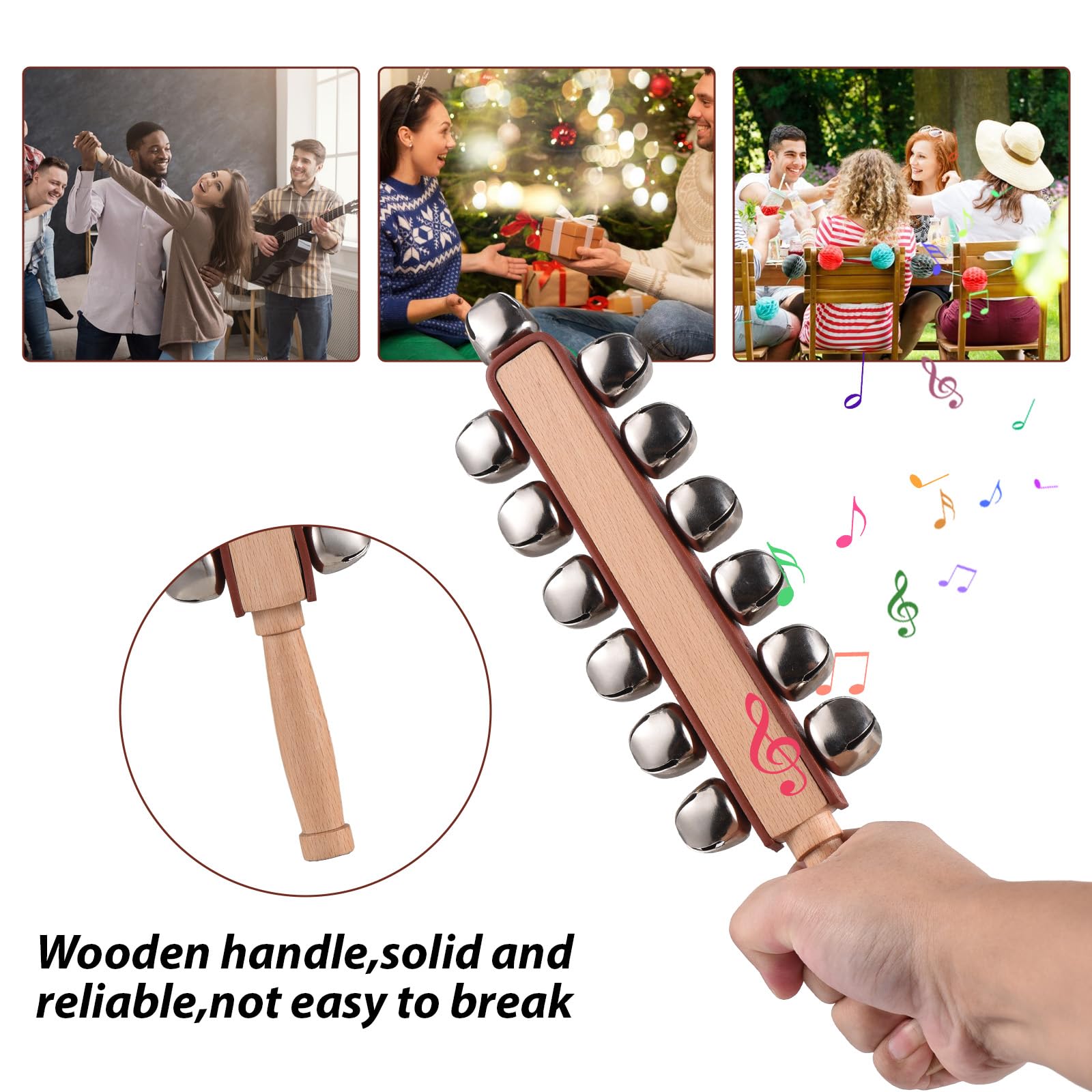 Campanelli Da Slitta A Mano – Sonagli In Legno E Metallo Per Musica, Educazione, Decorazione E Feste