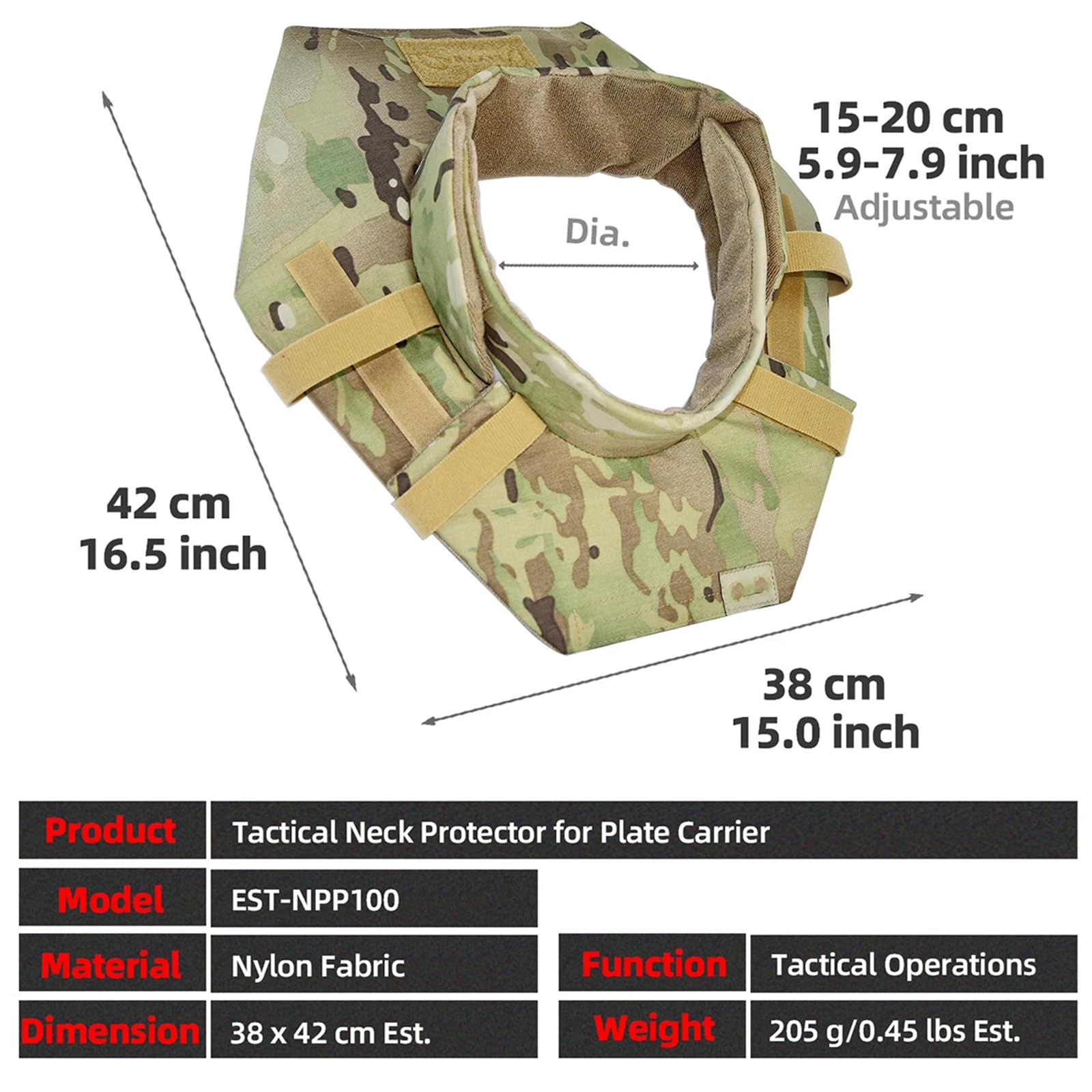 Tactical Neck Guard Collare Protector Airsoft Attrezzature di Protezione Regolabile Collo Armatura Caccia Gilet Accessori Protezione Collo