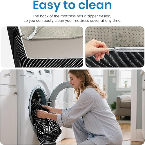 Miniatura 7 de Colchón California King, colchón California King de espuma viscoelástica de 10 pulgadas con funda extraíble transpirable, lavable, cama de gel