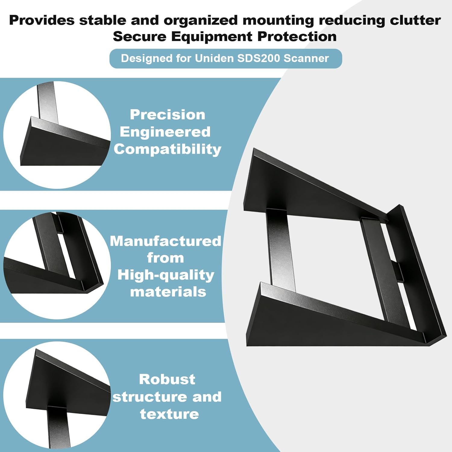 Heavy-Duty Base and Mobile Scanner Stand, Desktop Mount Holder Compatible with Uniden SDS200, for SDS200 Uniden Scanner and Other Mobile Radios