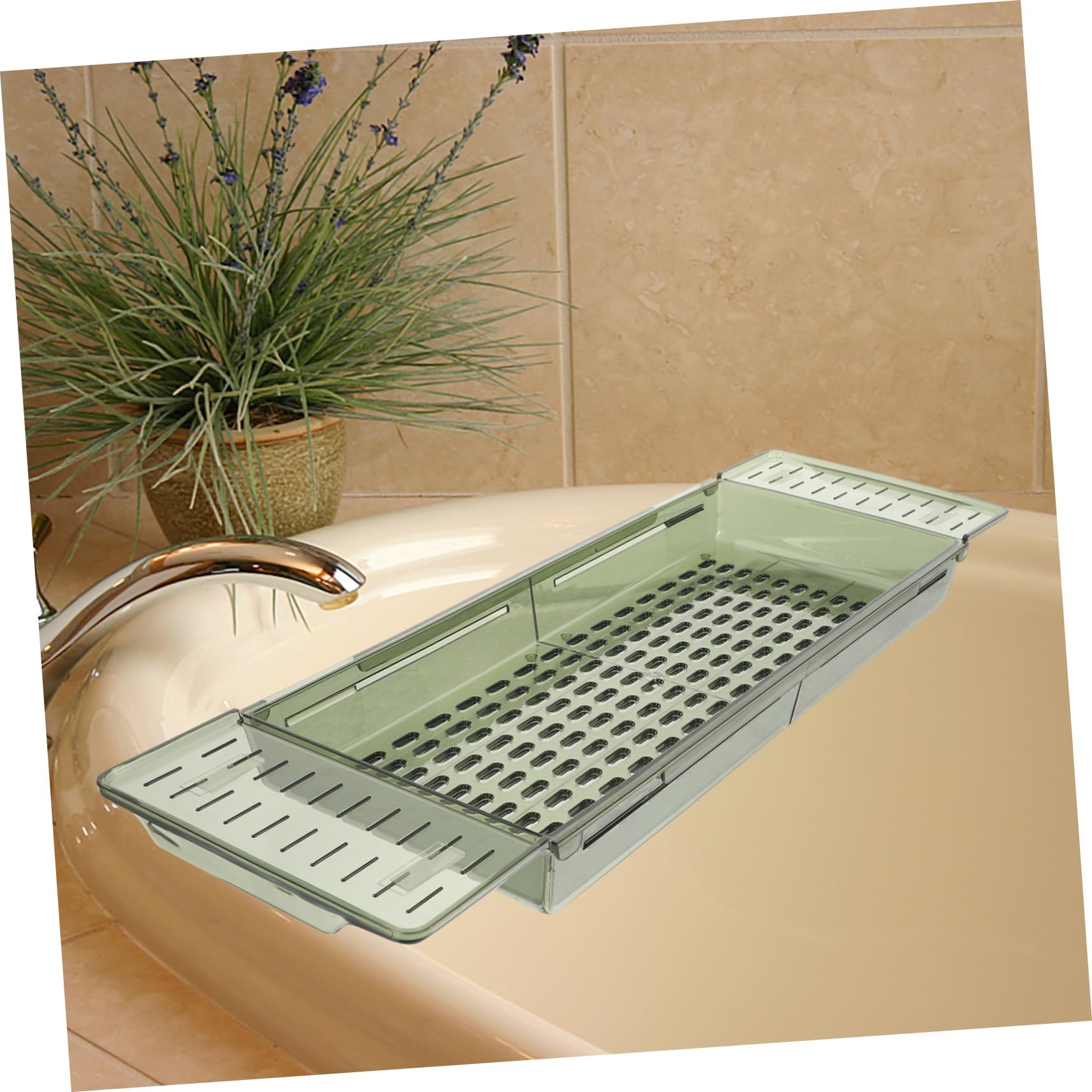 MAGICLULU Vassoio Regolabile Per Vasca Da Bagno Con Design Antiscivolo Accessorio Per Relax e Benessere Con Supporto Per Tablet e Libri Realizzato Materiale Pet Sicuro e Durevole Adatto