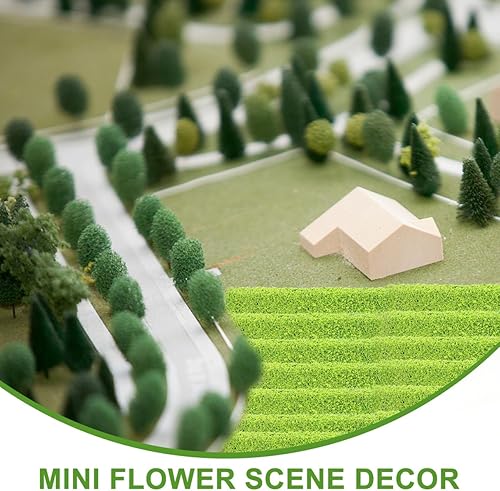Miniatura 3 de SUPVOX 20 tiras de arbustos en miniatura de color verde claro, vegetación de esponja para ferrocarril, camino, edificio, paisaje de jardín de hadas,