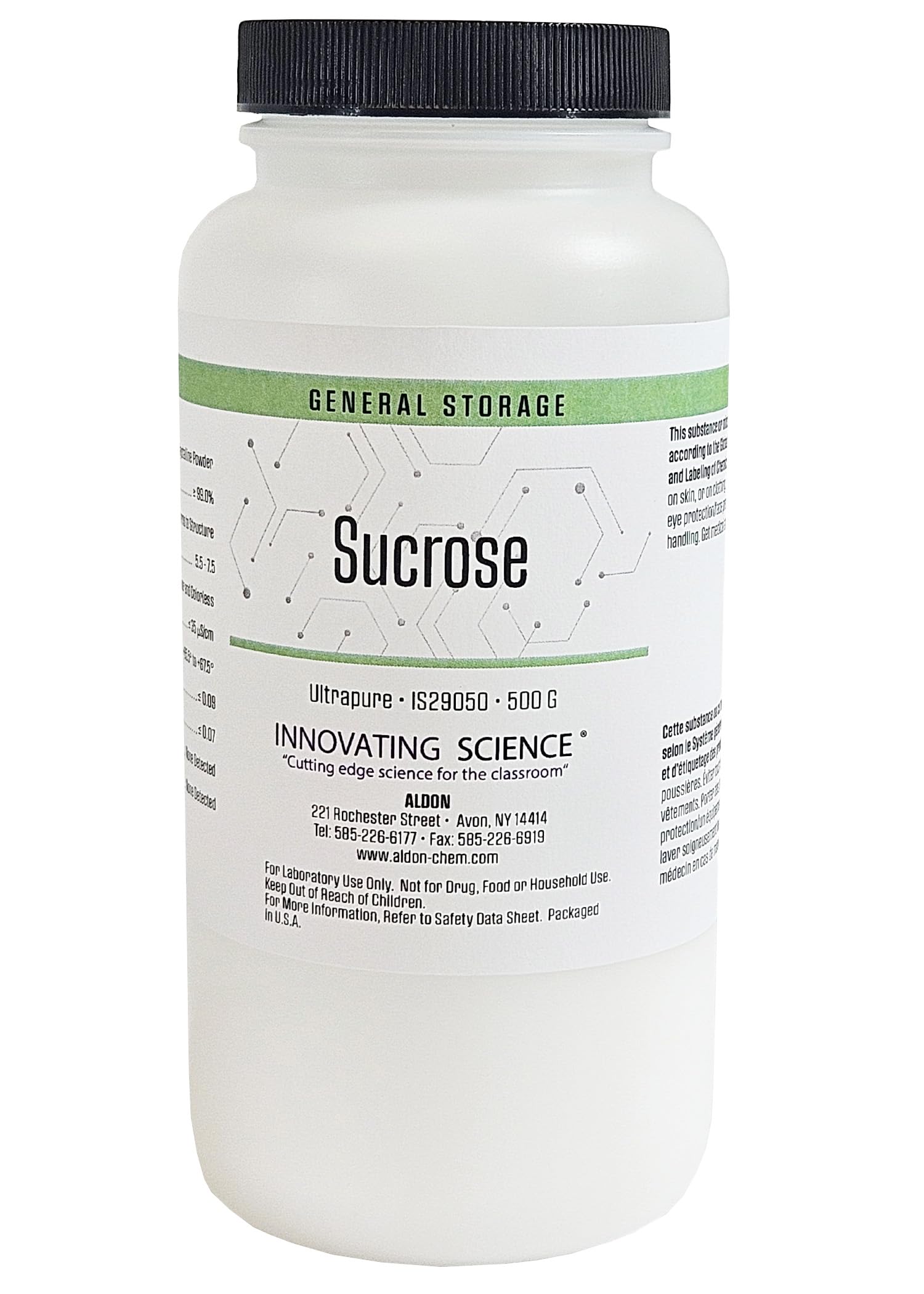 Innovating Science Ultrapure Sucrose, 500g | High-Purity Crystalline Powder for Laboratory & Biochemical Applications | Greater Than or Equal to 99.0% Purity | RNase & DNase Free