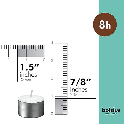 Miniatura 9 de Bolsius. Velas sin perfume de 6 horas de duración. Para bodas y fiestas. 100por bolsa (Color blanco)