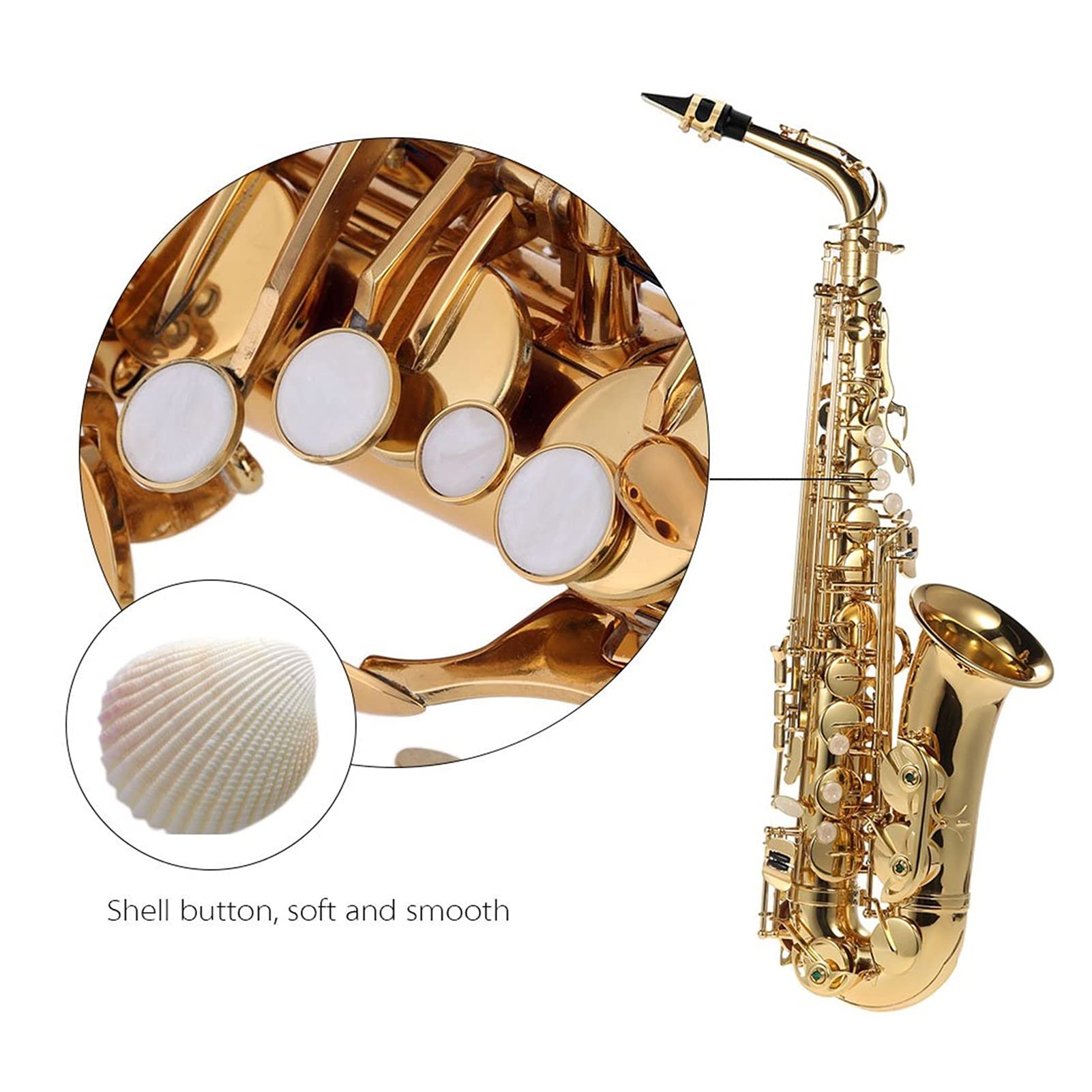 Amazon.com - EB Alto Saxophone Brass Lacquered Gold E Flat Sax 82Z