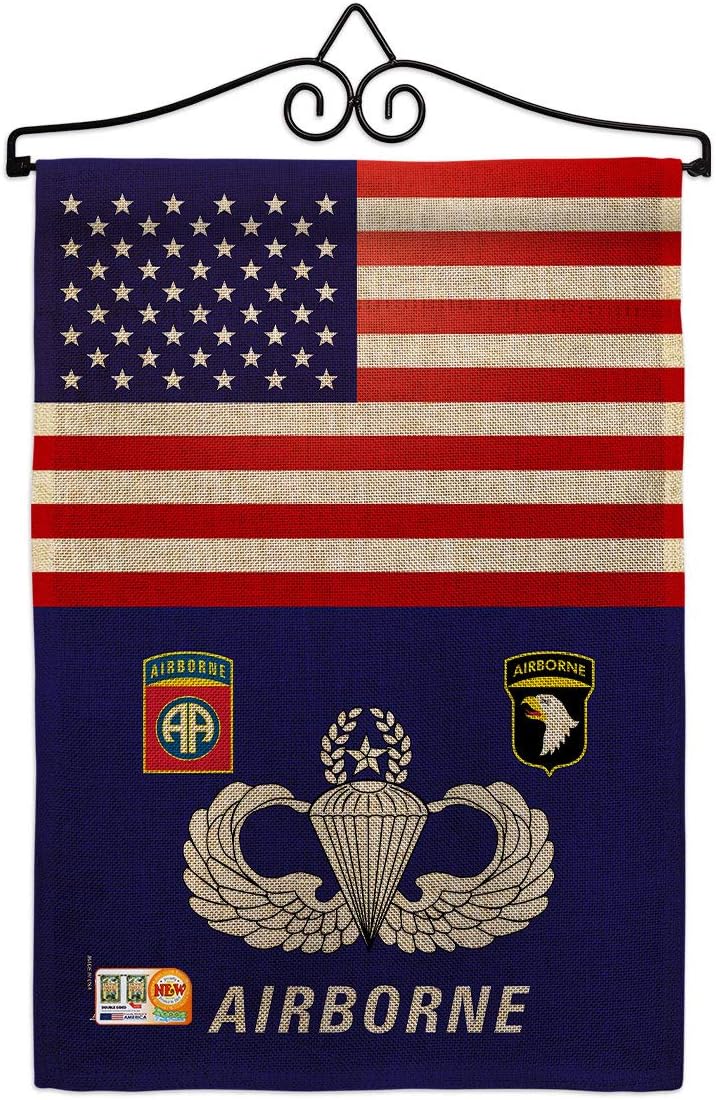US Airborne Garden Flag Set Mailbox Hanger Armed Forces Army Rangers United State American Military Veteran Retire Official Small Decorative Gift Yard House Banner Double-Sided Made In USA 13 X 18.5