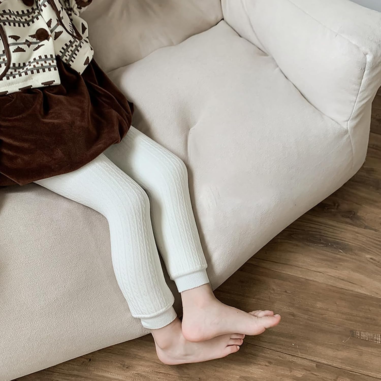 Toddler Baby Girls Winter Fleece Lined Leggings Knit Thick Warm Full Length Tights Basic Velvet Pants - Image 7