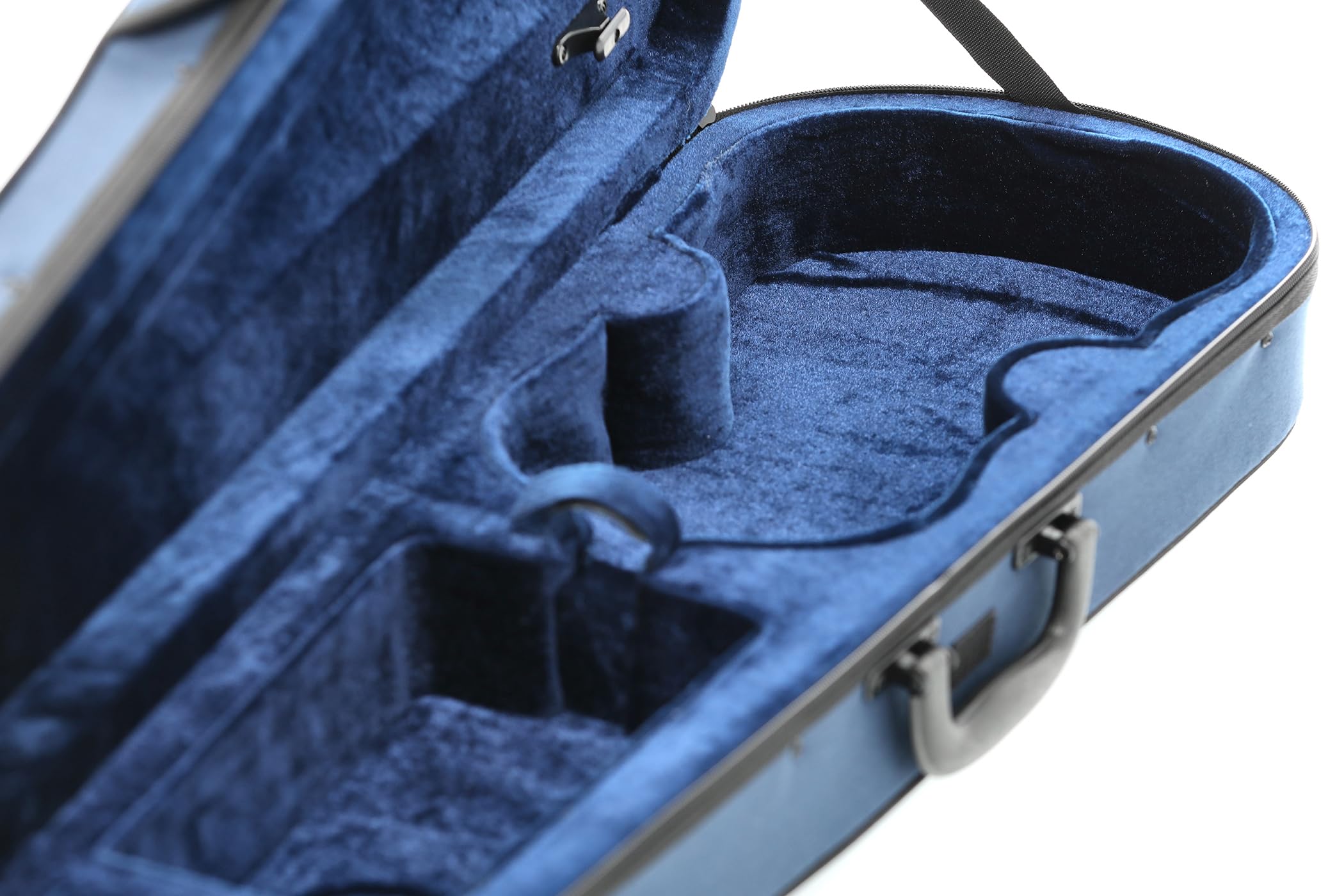 PURE GEWA Custodia per violino blu scuro/Velluto grigio chiaro con tasca per spartiti e cinghie per zaino 4/4