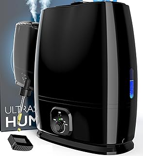 Everlasting Comfort Cool Mist Humidifiers for Bedroom 6L - Humidifier Large Room No-Filter, Quiet Air Humidifier for Plants, Allergies, Dry Skin, Congestion, 50 Hr Run Time