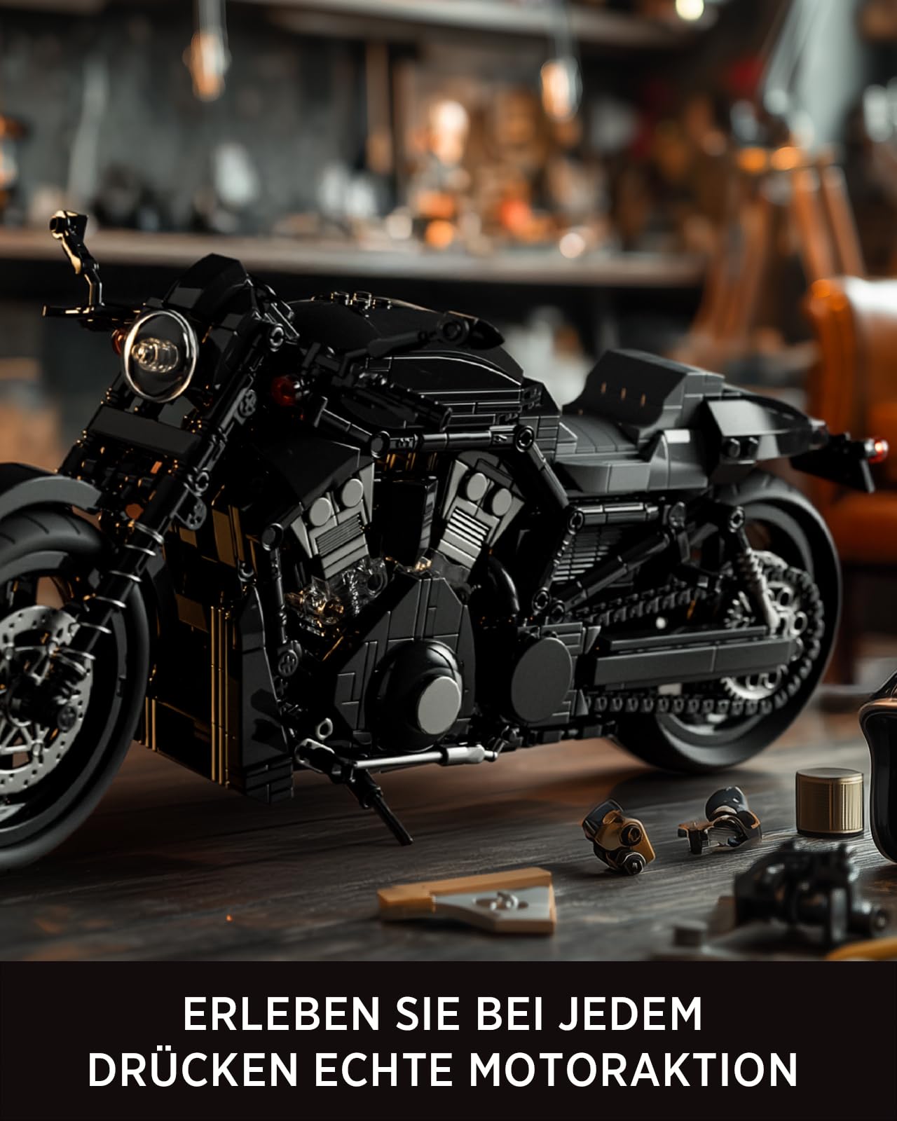 Nifeliz Straßenmotorrad Klemmbausteine für Erwachsene, Klassischer urban Modellbausatz, eine ideale Geschenkidee für Motorrad-Enthusiasten (1,041 Teile, NF10348)
