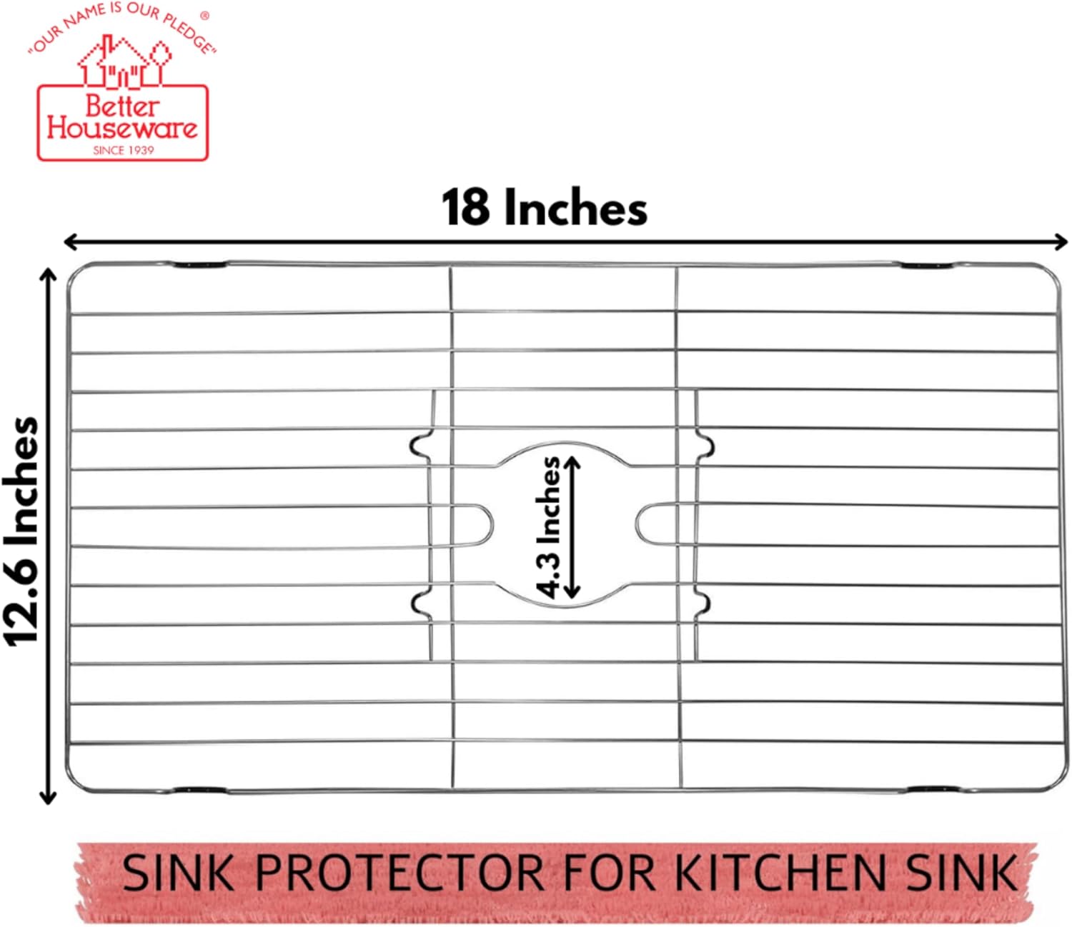 Better Houseware Stainless Steel Sink Protector Sink Mat Stainless Steel Sink Rack for Bottom of Sink Protectors for Kitchen Sinks 18 x 12 x 1