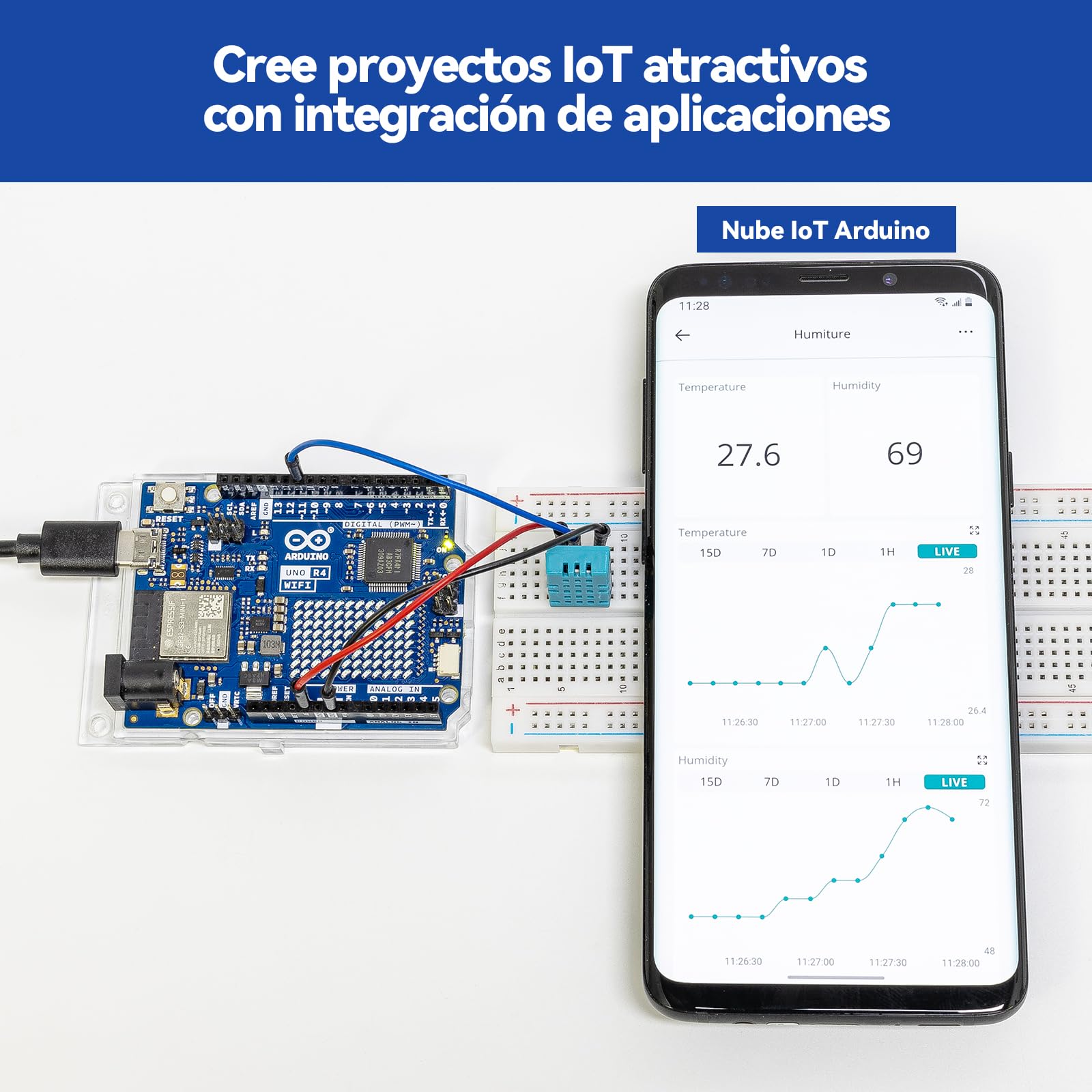 SunFounder Kit Explorador Élite con Arduino Uno R4 WiFi Original, Compatible RoHS,Bluetooth,IoT,ESP32,IIC LCD1602, OLED,Tutoriales en línea y cursos en Video en inglés para Principiantes e Ingenieros
