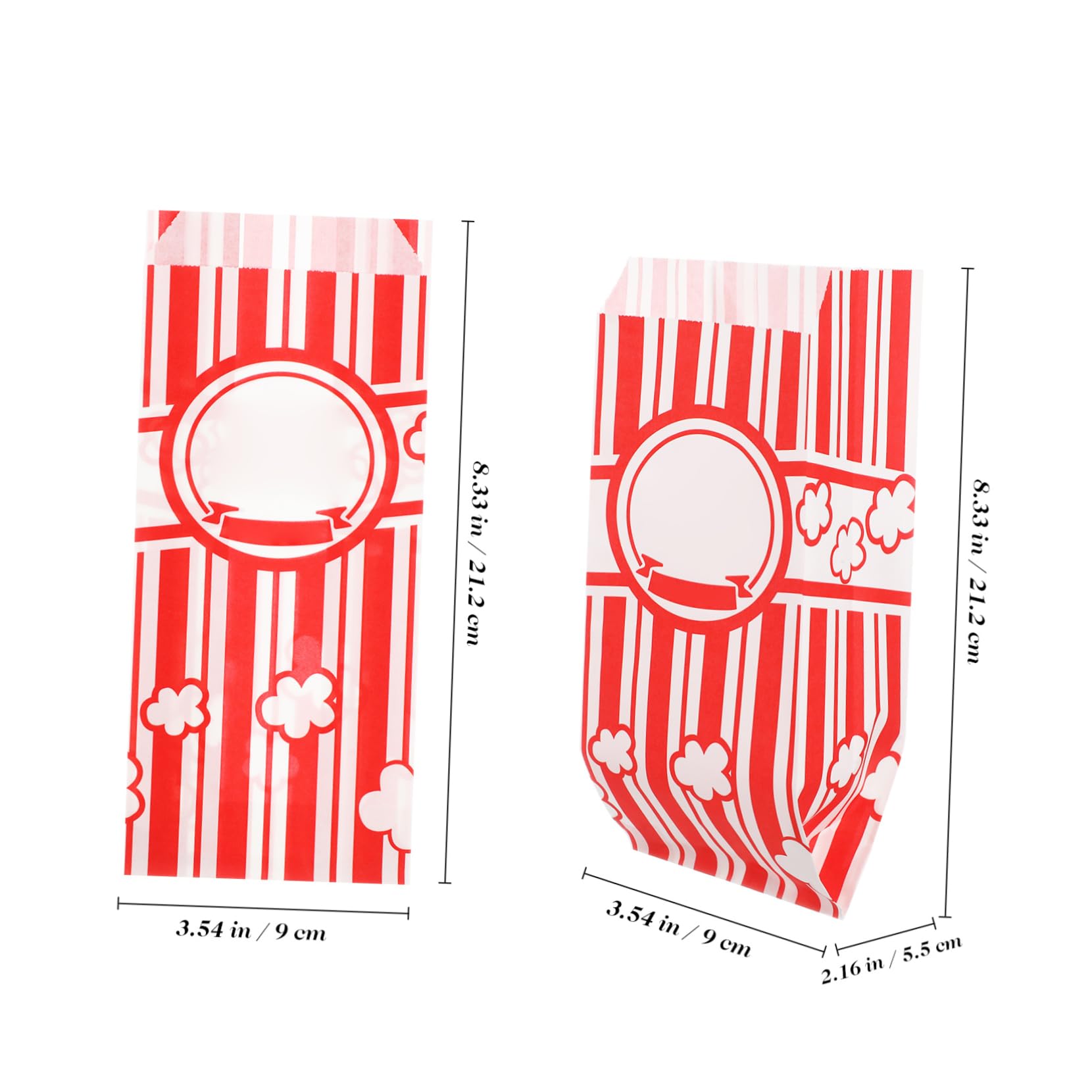 MAGICLULU 100Pcs Popcorn Bags for Individual Servings Small Popcorn Containers for Parties Movie and Events Versatile Snack Packaging for Popcorn Cookies and More