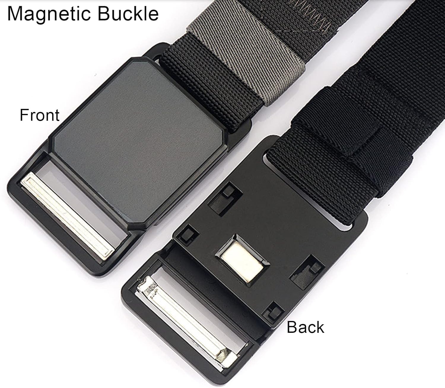 Tactical Elastic Belts for Men Quick Release Magnetic Buckle Stretch Webbing Heavy Duty Work Golf Belt 1.5inch Wide - Image 5