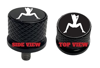 Spread Eagle Large Knurled Aluminum Rear 1/4-20 Black Seat Bolt Fits Harley Davidson 1996-2024+. Custom Made in the USA