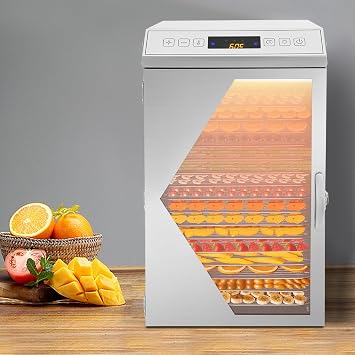 Food Dehydrator Electric 800W Food Dehydrator Machine with 18 Stainless Steel Trays Large Food-Dehydrators Machine for Herbs, Meat, Fruit and Veggies, 0-12H Timer, 104-194F Temperature Control