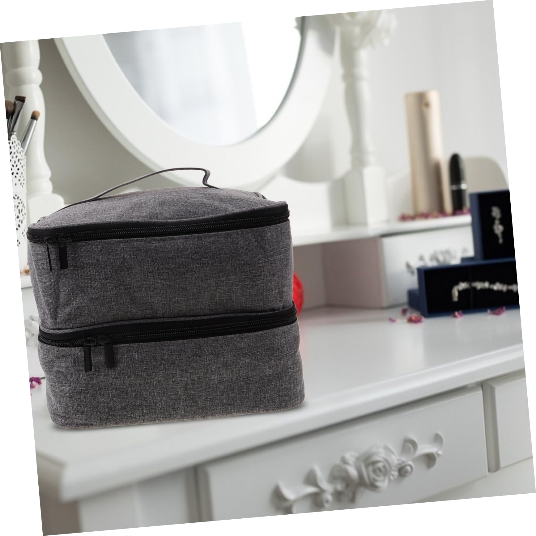 Ipetboom Borsa Organizer per Smalti e Boccette di Olio Essenziale, Doppio Strato, Grande Capienza, per Viaggio e Trucchi