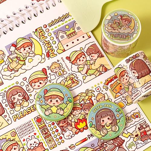 Miniatura 11 de Alideco - Cintas adhesivas decorativas pequeñas de mochi washi, ideales para suministros de diario, manualidades, álbum de recortes, bricolaje