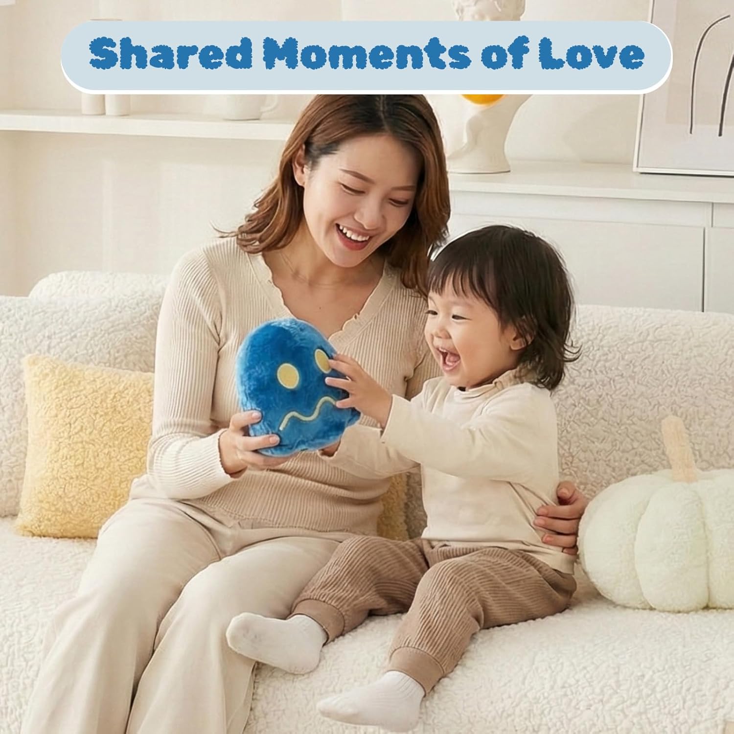Pingong 6" Pac Plush Toy, Ghost Plush Stuffed Toy Soft and Cuddly Toys Toys for Party Decoration The Gift for Easter Children's Day and Birthday Parties(Dark Blue)