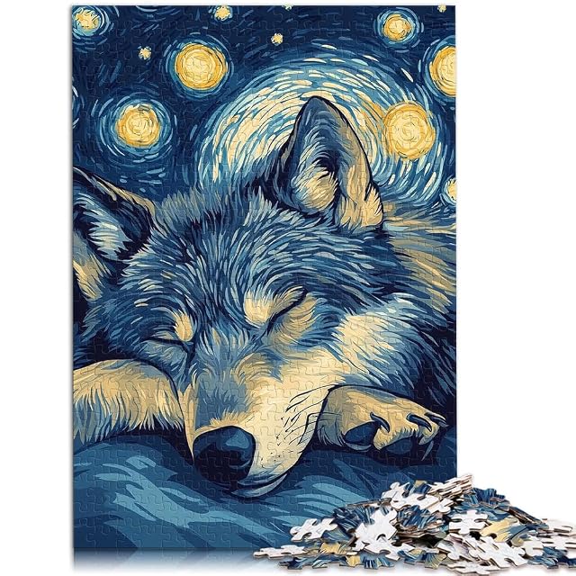 Foto 2 de 6 de Lobo en la Noche Estrellada Puzzles de 1000 Piezas para Adolescentes Juegos Divertidos para la Familia…