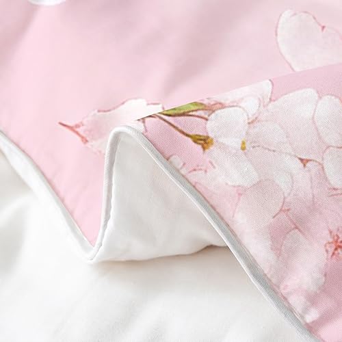 Miniatura 5 de jejeloiu Juego de funda de edredón de algodón para niños, gatos, tamaño individual, lindo gatito floral, juego de funda de edredón para niñas,