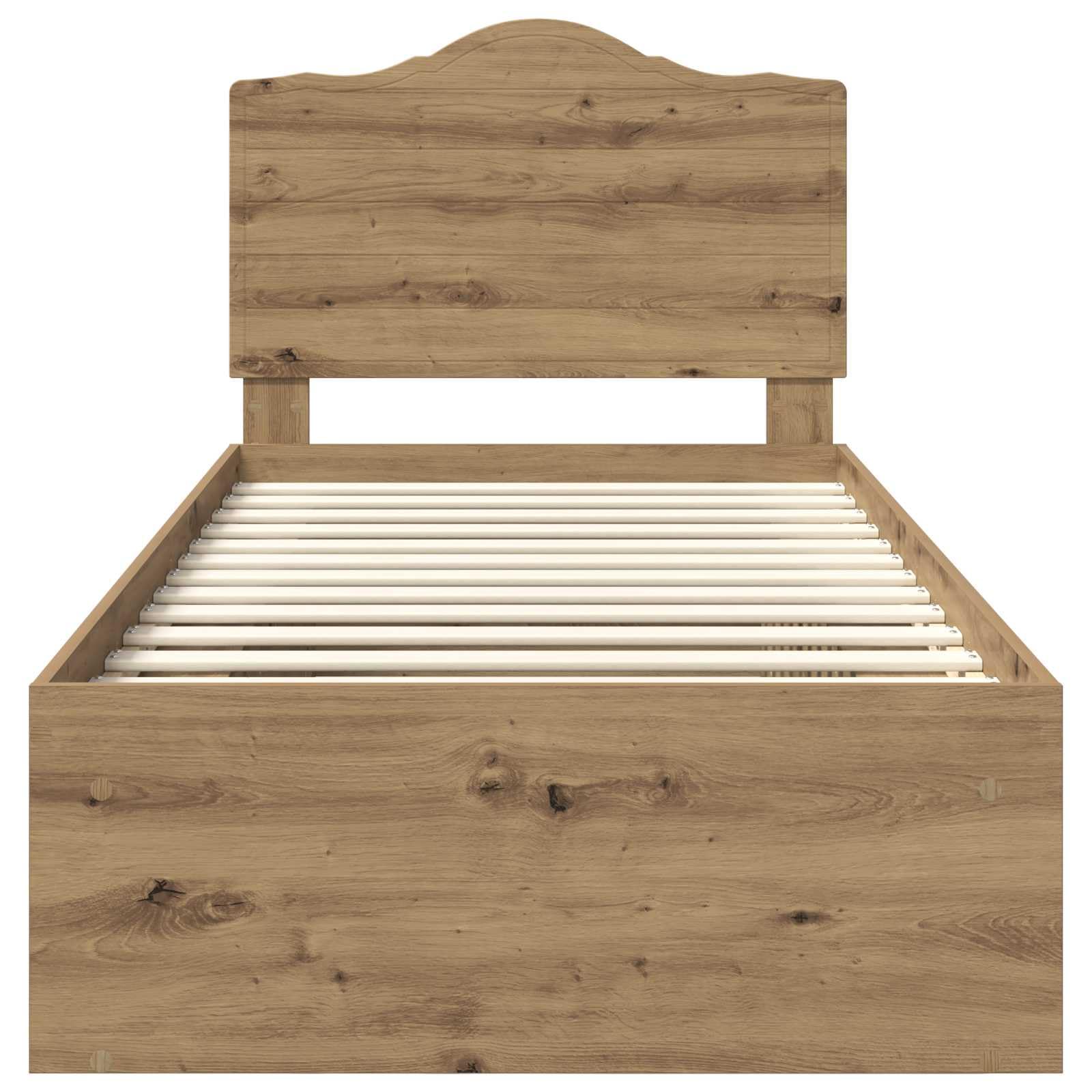 vidaXL Estructura de Cama con cabecera Roble Artisan 90 x 190 cm
