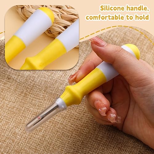 Miniatura 4 de Juego de 5 piezas de desgarrador de costuras de agarre ergonómico, juego de desgarradores de costuras amarillas para coser, herramienta de