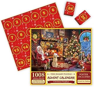 1set Christmas Calenday Wooden Jigsaw Puzzle 24 Days Countdown Reusable Christmas Advent Calendar Christmas Surprise Gifts 2023,advent christmas 2024,advent puzzle,christmas jigsaw adult adven