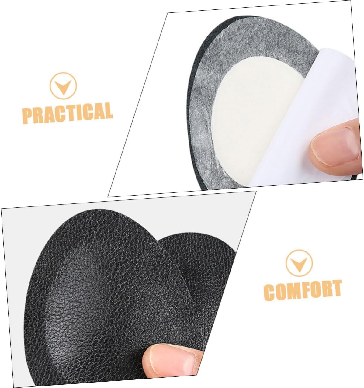 Pu Leather Forefoot Ball of Foot Cushions Self-Adhesive Heel Cushion Inserts Comfortable Impact-Absorbing Pads for Women’s Shoe Comfort and Foot Protection