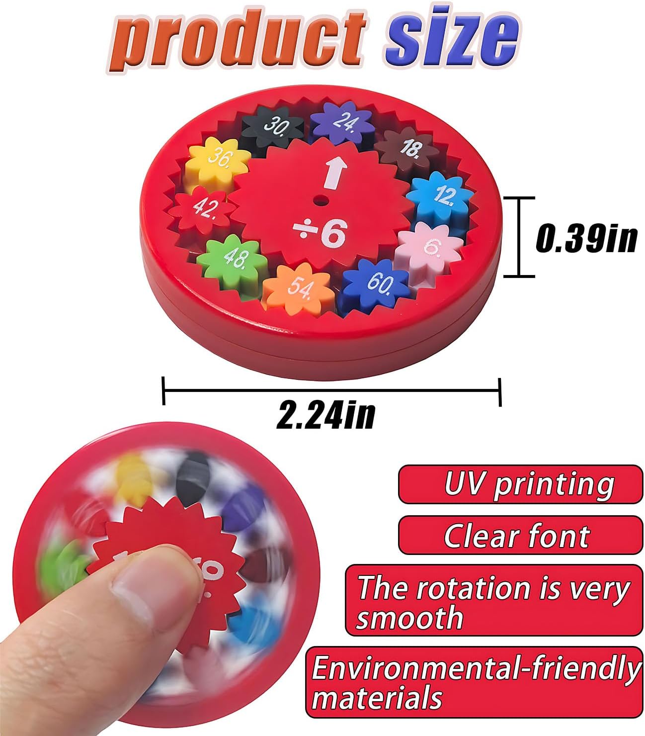 Math Fidget Spinners,Math manipulatives,Math Games for Kids 8-12,the Fidget Game,Multiplication Game Fidget Toys for Kids,Math Spinners for Kids(9pcs)