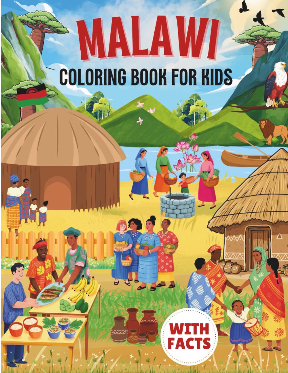 Malawi coloring book for kids with facts