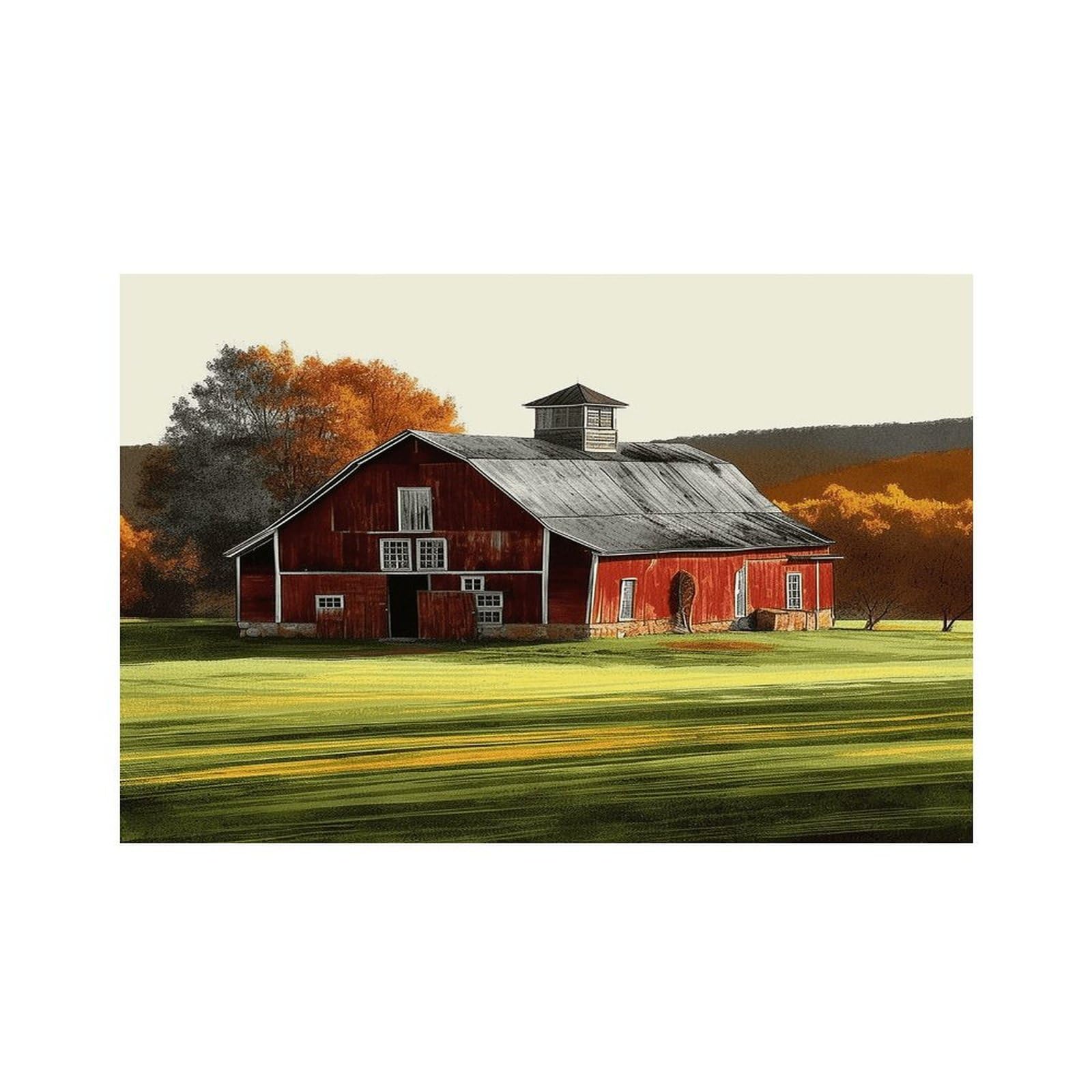 Barn Placemats Non-Slip Heat Resistant Table Mats Flax Washable Cloth Place Mats Easy to Clean Premium Placemat for Kitchen Dining Table Decor Party Outdoor