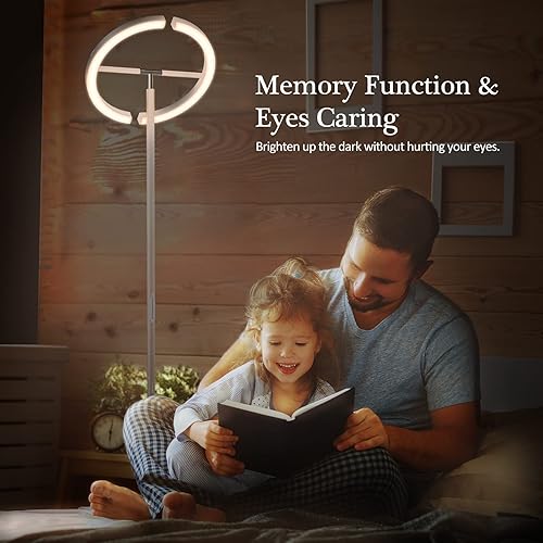 Miniatura 7 de FIMEI Lámpara de pie dividida, lámpara de pie LED moderna y brillante, atenuación continua y 4 temperaturas de color, luz de pie de lectura de