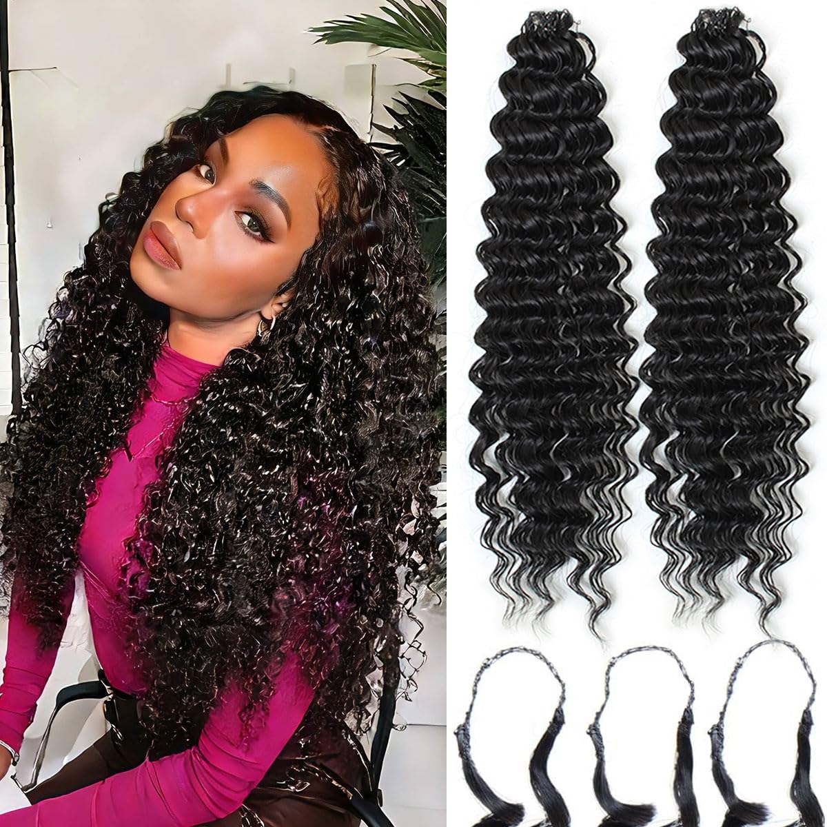 Photo 1 of Aooffut 18" Deep Wave Crochet Hair Extensions